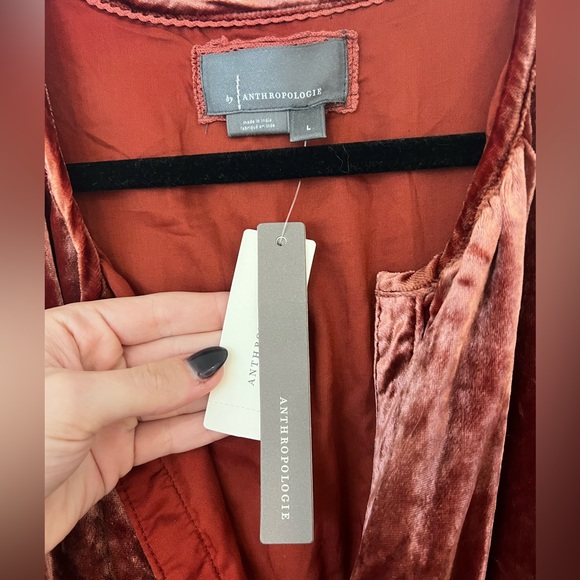 NEW Anthropologie The Somerset Maxi Dress: Velvet Edition Red - Picture 9 of 10